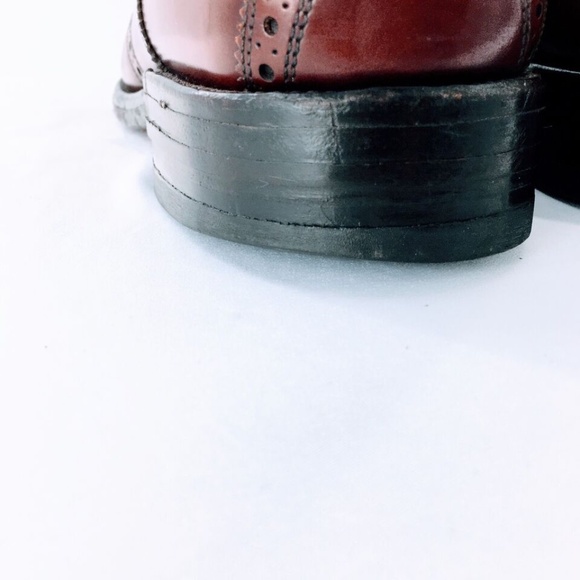 Allen Edmonds Vtg Leather Polo Saddle Shoe Burgundy Corrected Grain Sz 10.5 C - Picture 11 of 16
